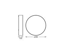 OSRAM ORBIS PARIS plafoniera 480mm, beige, attacco 3xE27, può essere dotata di lampada intelligente, alta qualità, design moderno, con paralume in tessuto, adatta per uso interno, rotonda, IP20