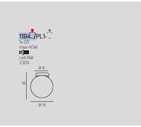 PLAFONIERA OTTONE SAT. 1 LUCE VETRO BIANCO FOG 1184OS-PL1-BF
