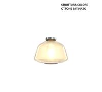 PLAFONIERA OTTONE SAT. VETRO ALPHA AMBRA 1176OS-PL1 ALPHA-AM