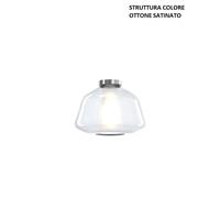 PLAFONIERA OTTONE SAT. VETRO ALPHA TRASPARENTE 1176OS-PL1 ALPHA-TR