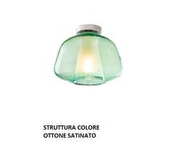 PLAFONIERA OTTONE SAT. VETRO ALPHA VERDE 1176OS-PL1 ALPHA-VE