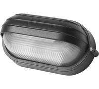 PLAFONIERA OVALE ALLUMINIO NERO PALPEBRA IP54 CM 21.5X11.5 ILLUMINAZIONE (21383)