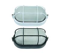 PLAFONIERA OVALE CON GABBIA IN ALLUMINIO PER ESTERNO 60w IP54 mm.210x107x95h...