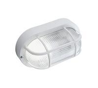 Plafoniera Ovale da Esterno 40W con Gabbia in Resina Sovil Bianca