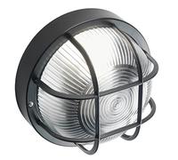 Plafoniera Esterno Con Gabbia Echo Tonda Termoplastica E Vetro Nero 1 Luce E27 [EEK: A++]