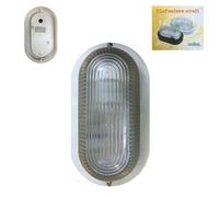 Plafoniera ovale in ABS bianca terrazza balcone entrata IP54 40 W E27 giardino [EEK: Dipende dalla lampada che installerete]