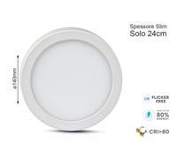 Plafoniera Pannello Led Slim Montaggio a Plafone Rotondo 140X24mm 12W 6000K SKU-