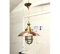 Plafoniera paratia in ottone nautico Easter Glow - Vintage Copper Charm Déco
