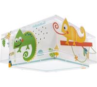Plafoniera per bambini Dalber Happy Jungle, con camaleonte e animali della giungla, 63316M, E27-2 x 15W