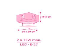 Plafoniera per bambini Dalber MOONLIGHT, rosa, a 1 luce Dalber