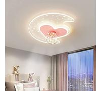 Plafoniera per cameretta per Bambini Girls Moon LED 30W per cameretta con Cuore Rosa Vicino alla Luce per cameretta