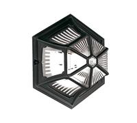 Plafoniera per esterni IP44 ALU vetro pressofuso nero D 30 cm 1 fiamma E27