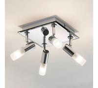 Plafoniera per il bagno Lindby Zela, 32 cm, cromo, a 4 luci, IP44 LINDBY