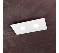 PLAFONIERA PICCOLA LED 2 LUCI RETTANGOLARE MODERNA BIANCA L 40 CM
