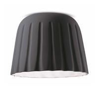 Plafoniera Piccola Vintage Decò Madame Gres Ceramica Grigio Nerastro 1 Luce E27