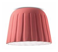 Plafoniera Piccola Vintage Decò Madame Gres Ceramica Rosa Corallo 1 Luce E27