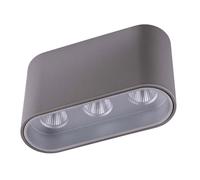 Plafoniera plafoniera LED lampada da corridoio lampada da soffitto grigio chiaro argento da soggiorno, 7W 421lm bianco caldo, L 10,5x 6,4 cm