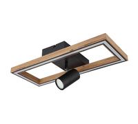 Plafoniera Plafoniera LED per camera da letto lampada nera opaca regolabile L 50 cm