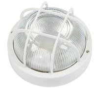PLAFONIERA PLASTICA ROTONDA BIANCA VETRO E GRIGLIA TARTARUGA 185x185mm 60W ROSI