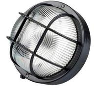 PLAFONIERA PLASTICA ROTONDA NERA VETRO E GRIGLIA TARTARUGA 185x185mm 60W ROSI
