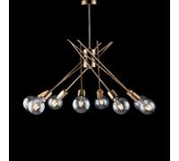 Plafoniera Polish Ø64xH62 cm, 8 Luci E27 55W Max, Bronzato, in Ferro Bronzato Spazzolato