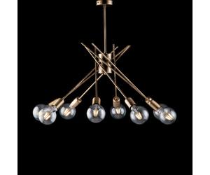 Plafoniera Polish Ø64xH62 cm, 8 Luci E27 55W Max, Bronzato, in Ferro Bronzato Spazzolato