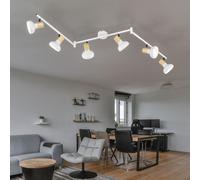 Plafoniera Lampada Letto Posto 6-flammig Regolabile Simil Legno Bianco [EEK: Non valutato]