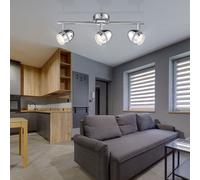 Plafoniera Posto Lampada Spot LED Corridoio Faretto Orientabile Cromo 3-Flammig