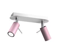 Plafoniera Preston 2x Mini GU10 Rosa/Bianco