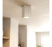 Plafoniera Quadrata 70x70mm h110mm GU10 in Gesso Rigato