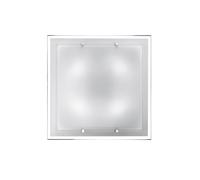 Plafoniera In Vetro Quadrata Moderna Frame Bianco 4 Luci E27 Grande