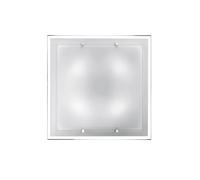 Plafoniera In Vetro Quadrata Moderna Frame Bianco 4 Luci E27 Grande