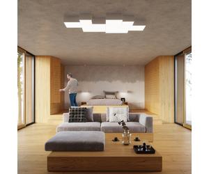 Plafoniera Quadrata da Soffitto in PVC 2xE27 HORUS 35 White da interno