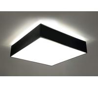 Plafoniera Quadrata da Soffitto in PVC 3xE27 HORUS 45 Nera da interno