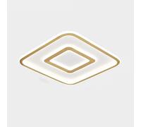 Plafoniera Quadrata Ultra Sottile a Led, Moderna e Semplice, Interamente in Rame, Ideale per Soggiorno, Camera da Letto e Studio, Perfetta per Illuminare Tutta la Casa, Nera, 55X55 Cm./Oro/55 * 55 cm