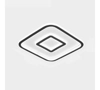 Plafoniera Quadrata Ultra Sottile a Led, Moderna e Semplice, Interamente in Rame, Ideale per Soggiorno, Camera da Letto e Studio, Perfetta per Illuminare Tutta la Casa, Nera, 55X55 Cm./Nero/55*55 cm