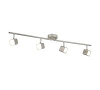 Plafoniera Quadruplo Acciaio Argento Policarbonato Cromo Led 17W 3000K [EEK: A++]