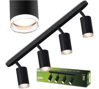 Plafoniera riflettore LED spot 4x GU10 IP44 ADERO nera Lumiled