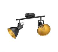Plafoniera RISI E14 a due luci in metallo nero-oro incl. candele LED 452lm [EEK: E]