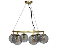 Plafoniera Rotonda Dyberg Larsen Como con 5 Cupole in Ottone