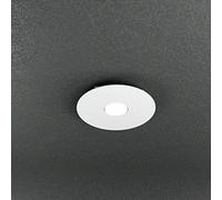 PLAFONIERA ROTONDA FARETTO TOP LIGHT 1128/PL1 MINIMAL BIANCO GRIGIO O SABBIA LED SOSTITUIBILE BAGNO CORRIDOIO CUCINA (BIANCO)