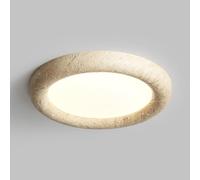 Plafoniera Rotonda in Travertino,Da a Led da Soffitto in Pietra Giapponese, Minimalista, a Spettro Completo, Dimmerabile, per Camera da Letto e Corridoio (3 Modalità, 30 Cm/11,81 Pollici)/Senza Gradin