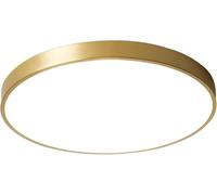 Plafoniera Rotonda Lampada da Soffitto da Incasso in Ottone Dorato Lampada A LED Ultrasottile Moderna per Soggiorno Corridoio Camera da Letto Cucina, Brass+threecolordimming, 20cm+12W