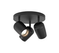 Plafoniera Rotonda Tripla Koto Nero Opaco