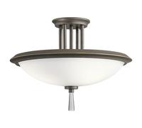Plafoniera Rotondo Ø42cm Vetro Acciaio Bronzo Bianco E27 Deckenleuchte Soggiorno