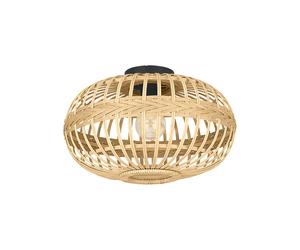 Plafoniera Rustica Amsfield 1 Luce Metallo Nero E Legno