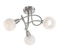 Plafoniera sala da pranzo lampada rondell cucina faretto argento 3 foglie E14 Globo 54341-3O