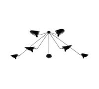 Plafoniera Serge Mouille Spider 7 con Bracci Fissi, Nero.
