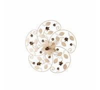 Plafoniera Shabby Chic Bella Metallo Avorio Oro 5 Luci E14