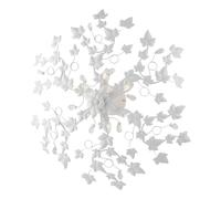 Plafoniera in ferro laccato bianco con decorazione effetto shabby chic e strass in cristallo 6 luci